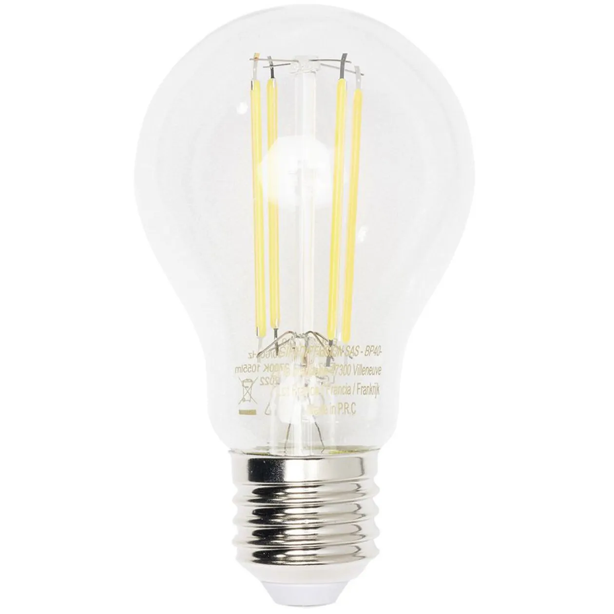 Ampoule LED filament E27 A60 Homday lumière chaude 806lms x2