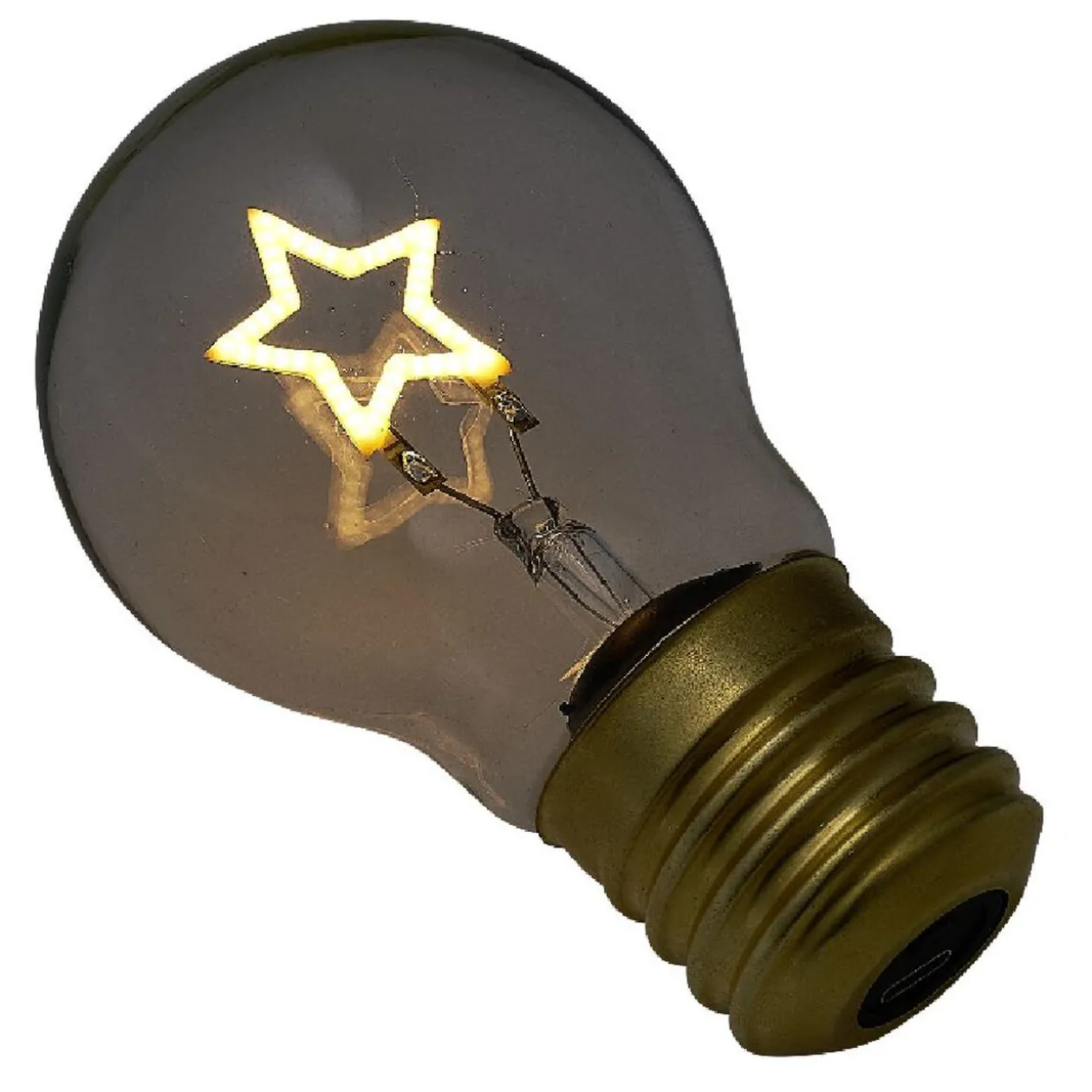 Ampoule USB rechargeable filament LED étoile jaune Ø7xH12cm