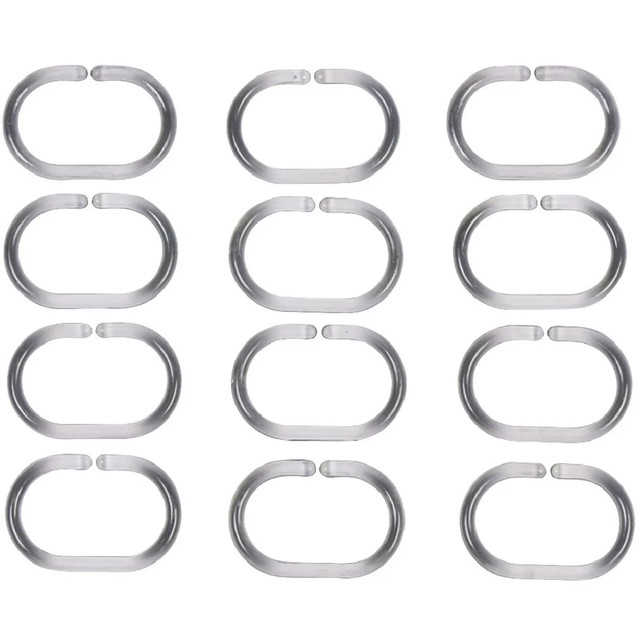 Anneau de douche blanc ovale x12