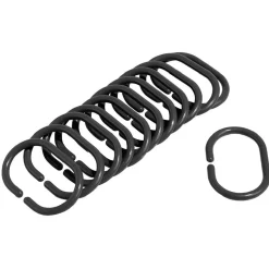 Anneau de douche forme ovale plastique noir x12