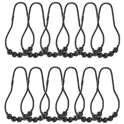 Anneau de douche métal noir x12