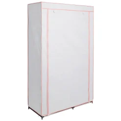 Armoire dressing double blanc 1 penderie et 6 tablettes