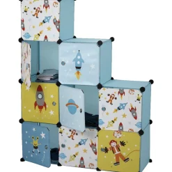 Armoire dressing escalier pour enfant design fusée