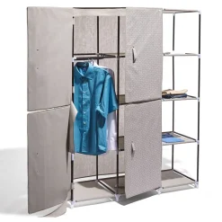 Armoire dressing gris avec portes aimantées