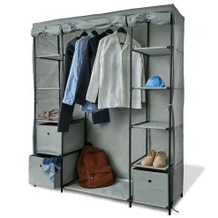 Armoire dressing tissu gris