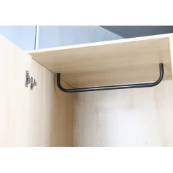 Armoire 2en1 William penderie et étagère métal et bois