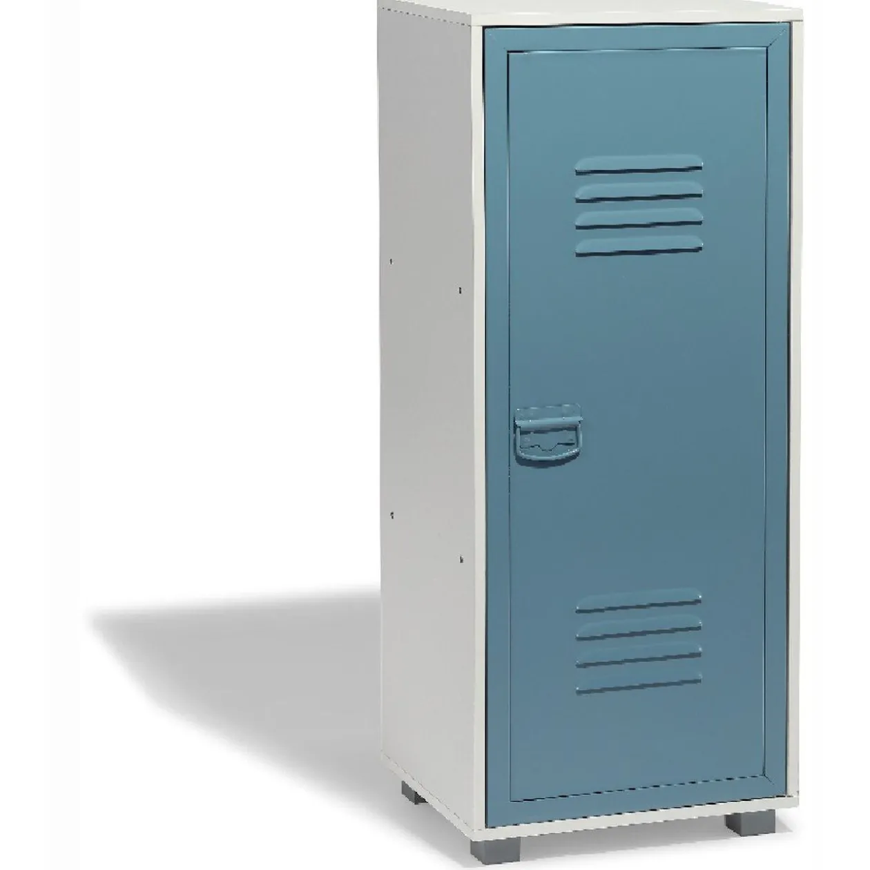 Armoire Noé blanche et bleu orage