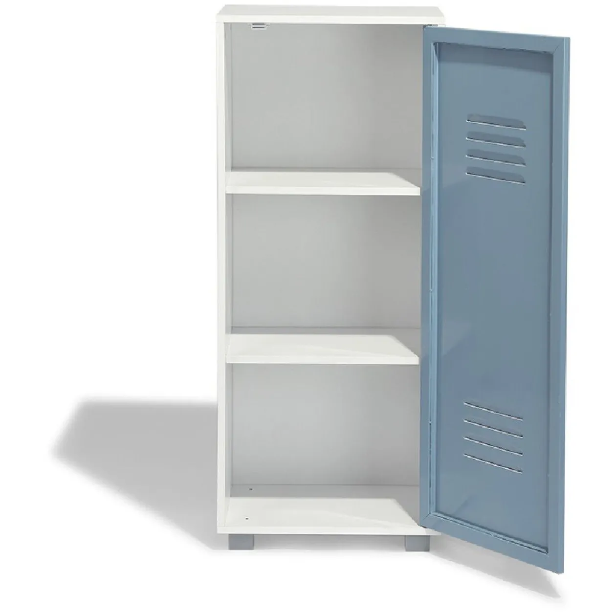 Armoire Noé blanche et bleu orage