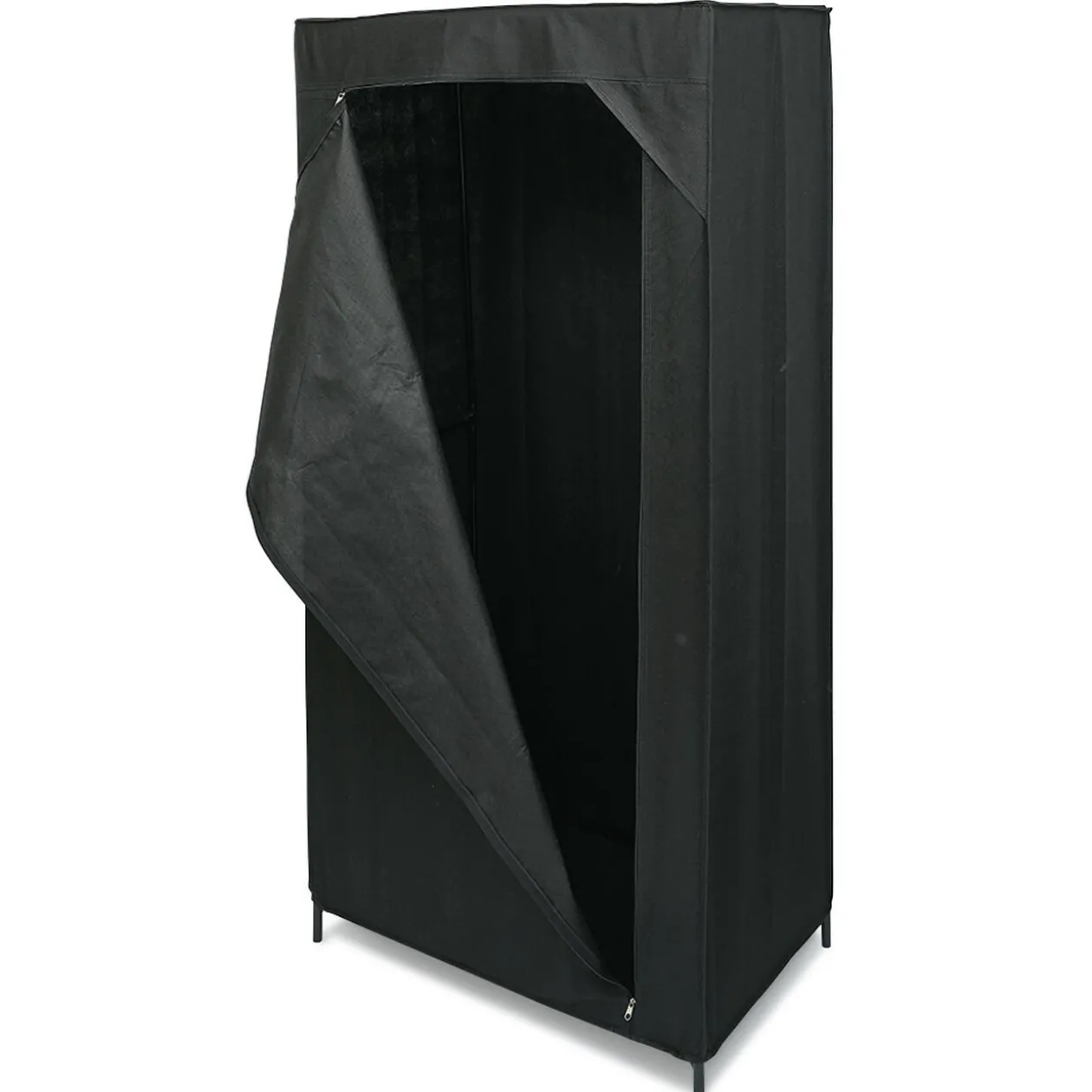 Armoire penderie en tissu noir 70x46xH146cm