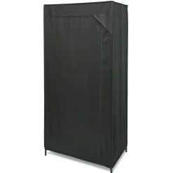 Armoire penderie en tissu noir 70x46xH146cm