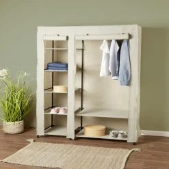 Armoire textile avec 7 étagères et portant 100x45x174cm