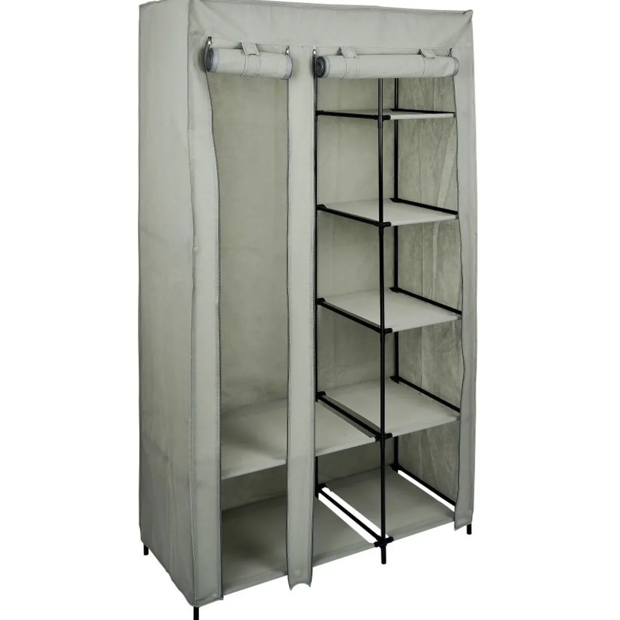 Armoire textile avec 7 étagères et portant 100x45x174cm