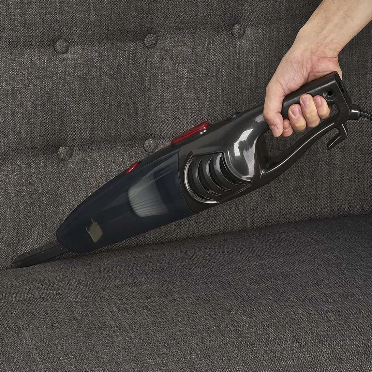 Aspirateur balai 2en1 Homday filaire noir et rouge