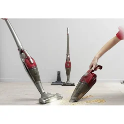 Aspirateur balai sans sac 2 en 1 gris et rouge Homday