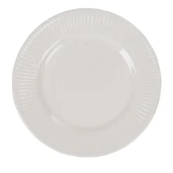 Assiette à dessert avec rebord embossé ronde plate blanche
