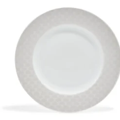 Assiette à dessert blanche bordure brillante