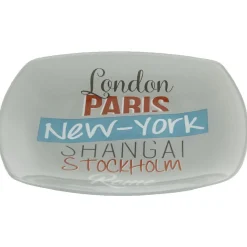 Assiette à dessert carrée design city