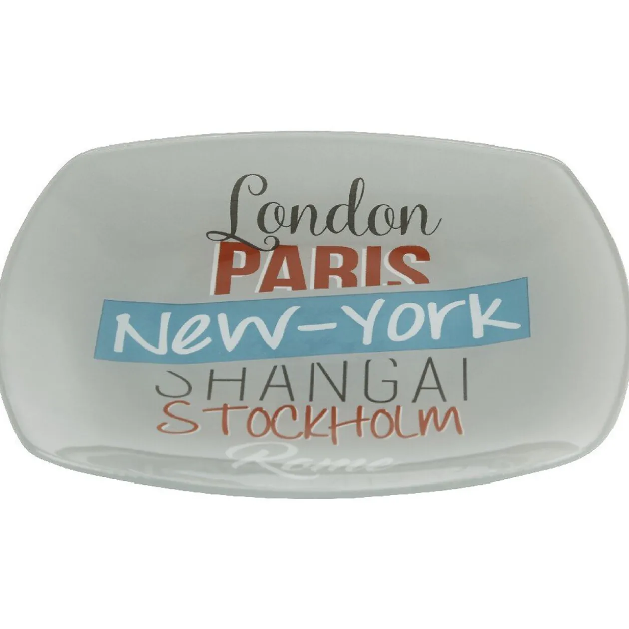 Assiette à dessert carrée design city