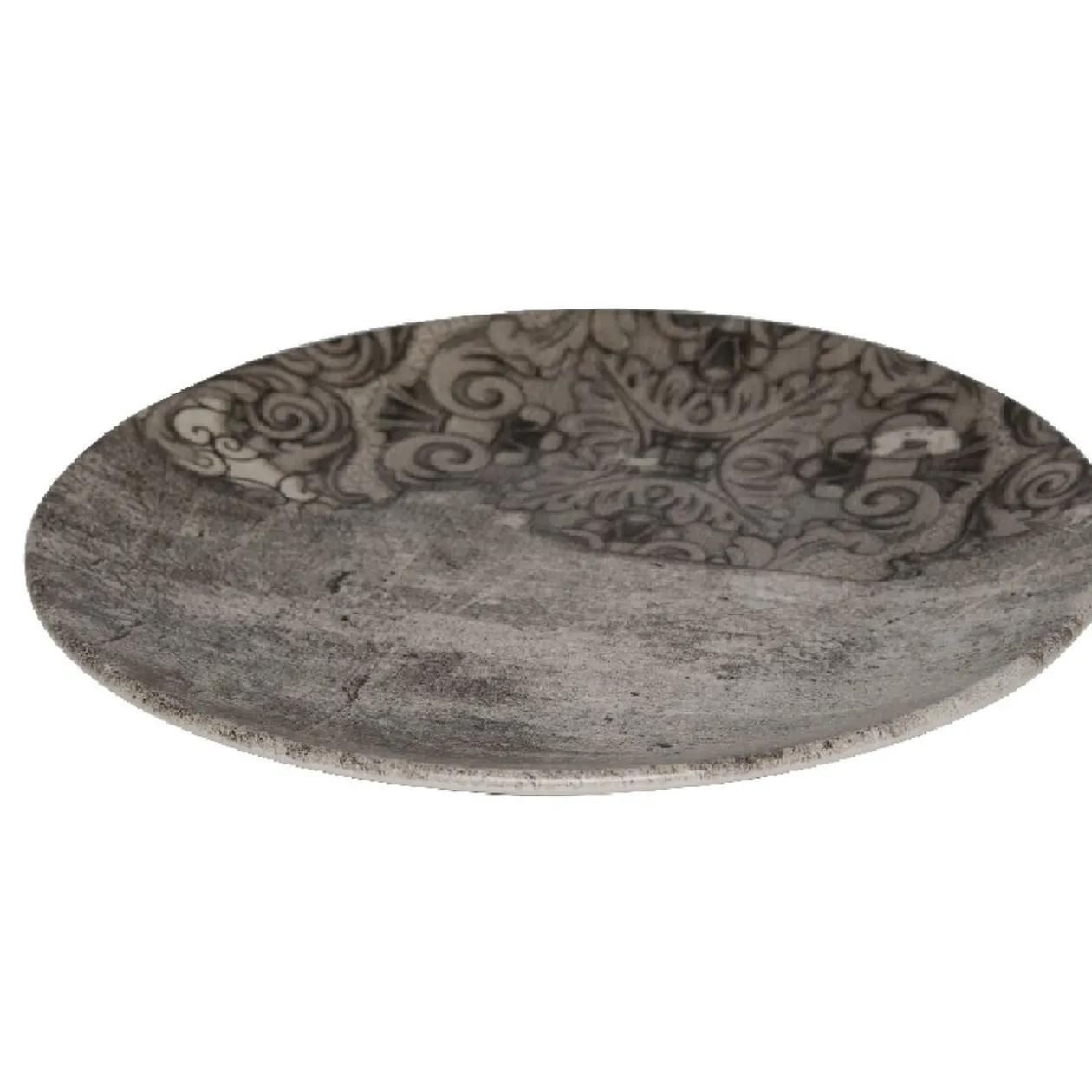 Assiette à dessert décor bois décor arabesques