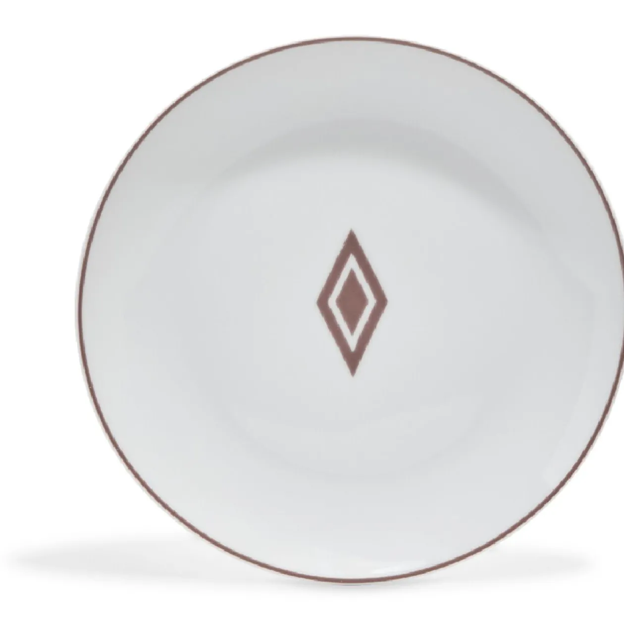 Assiette à dessert décor gris avec liseré rouge