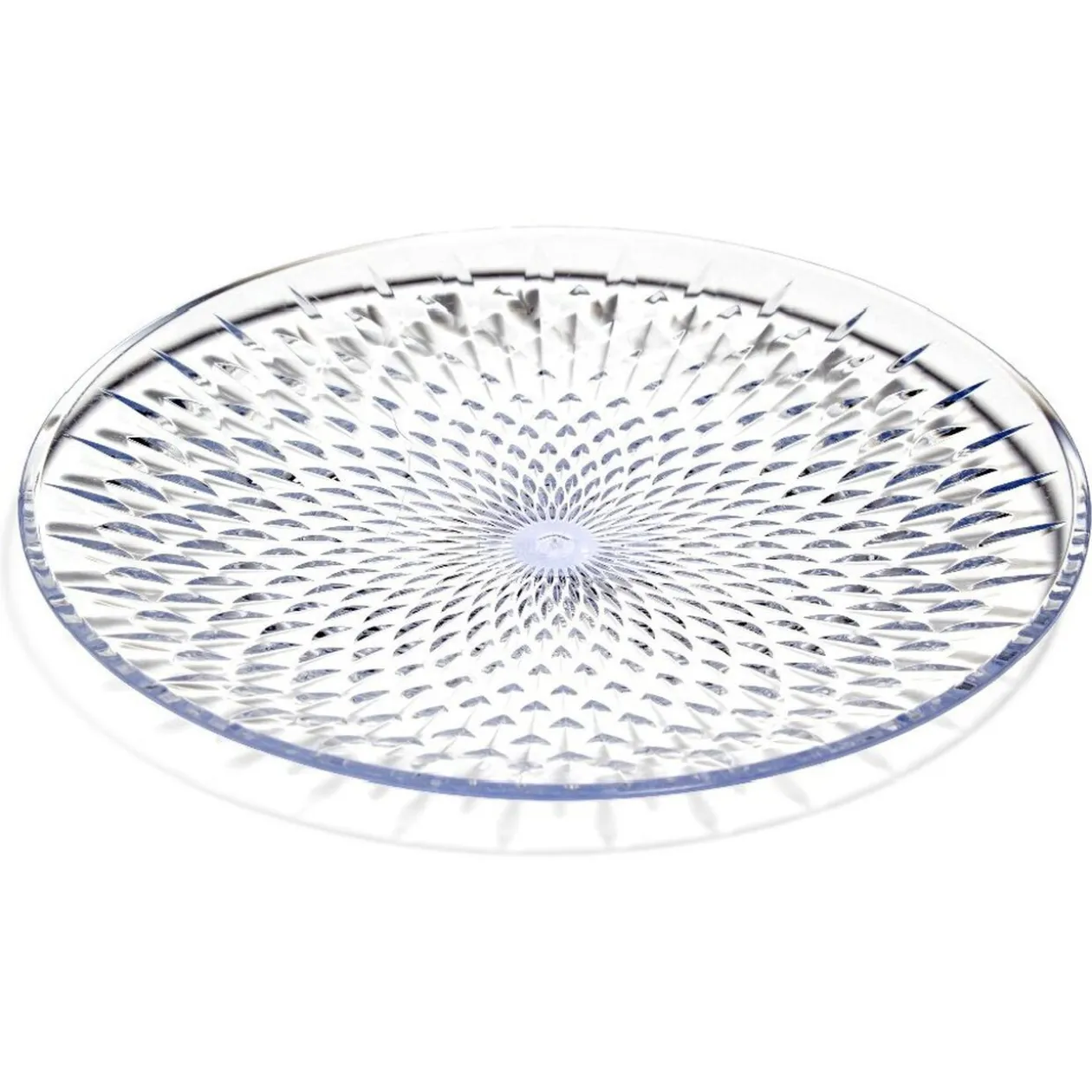 Assiette à dessert en plastique transparent effet martelé