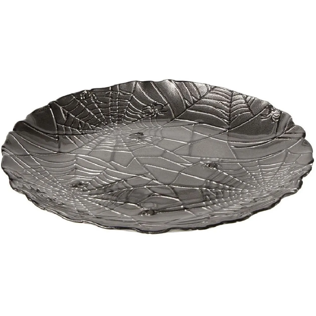 Assiette à dessert en verre Halloween design toile d'araignée Ø21cm