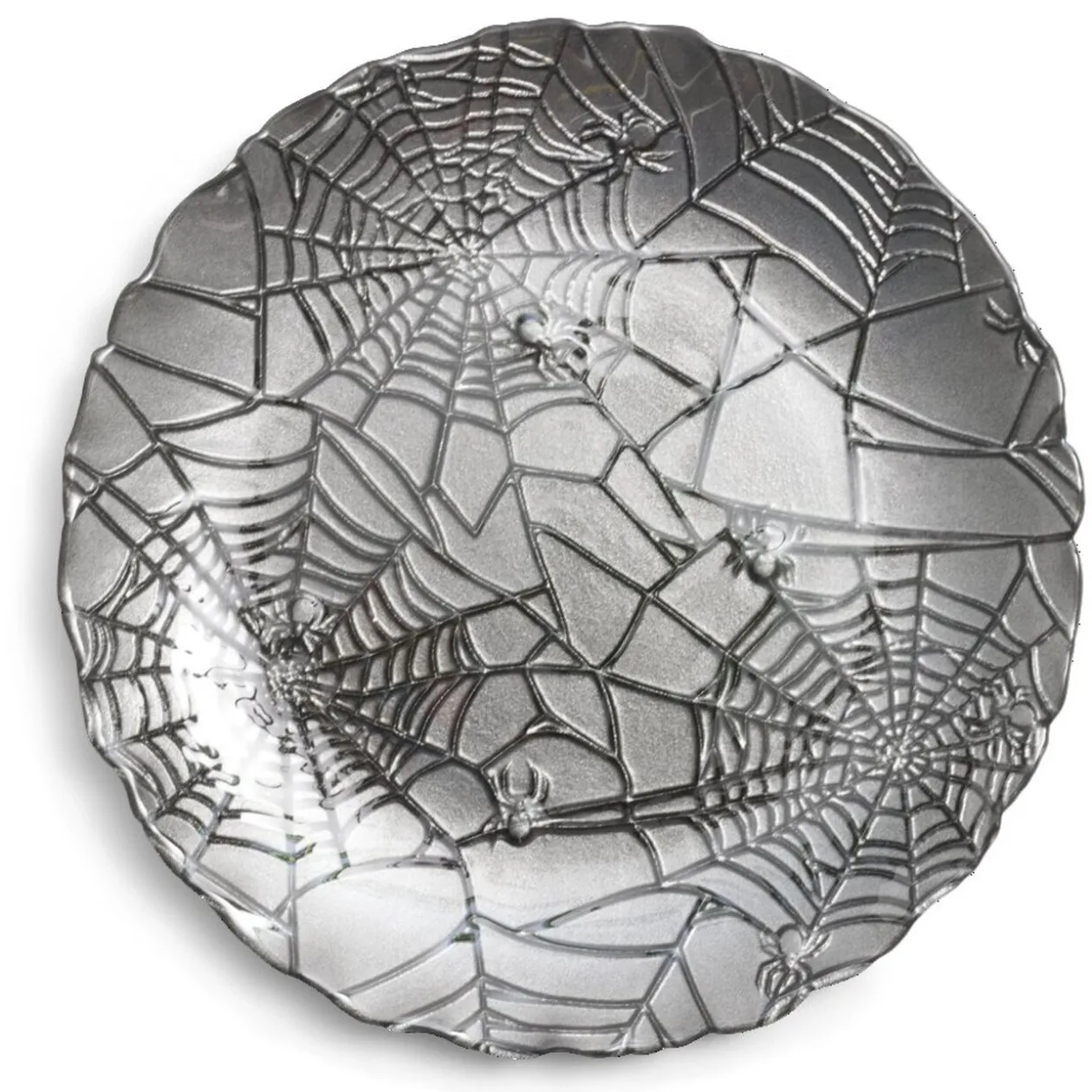 Assiette à dessert en verre gris Halloween Ø21cm