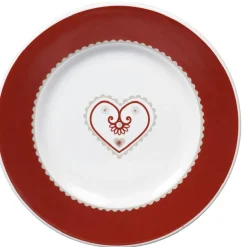 Assiette à dessert faïence motif coeur