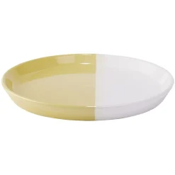 Assiette à dessert faïence blanc et beige Ø19cm