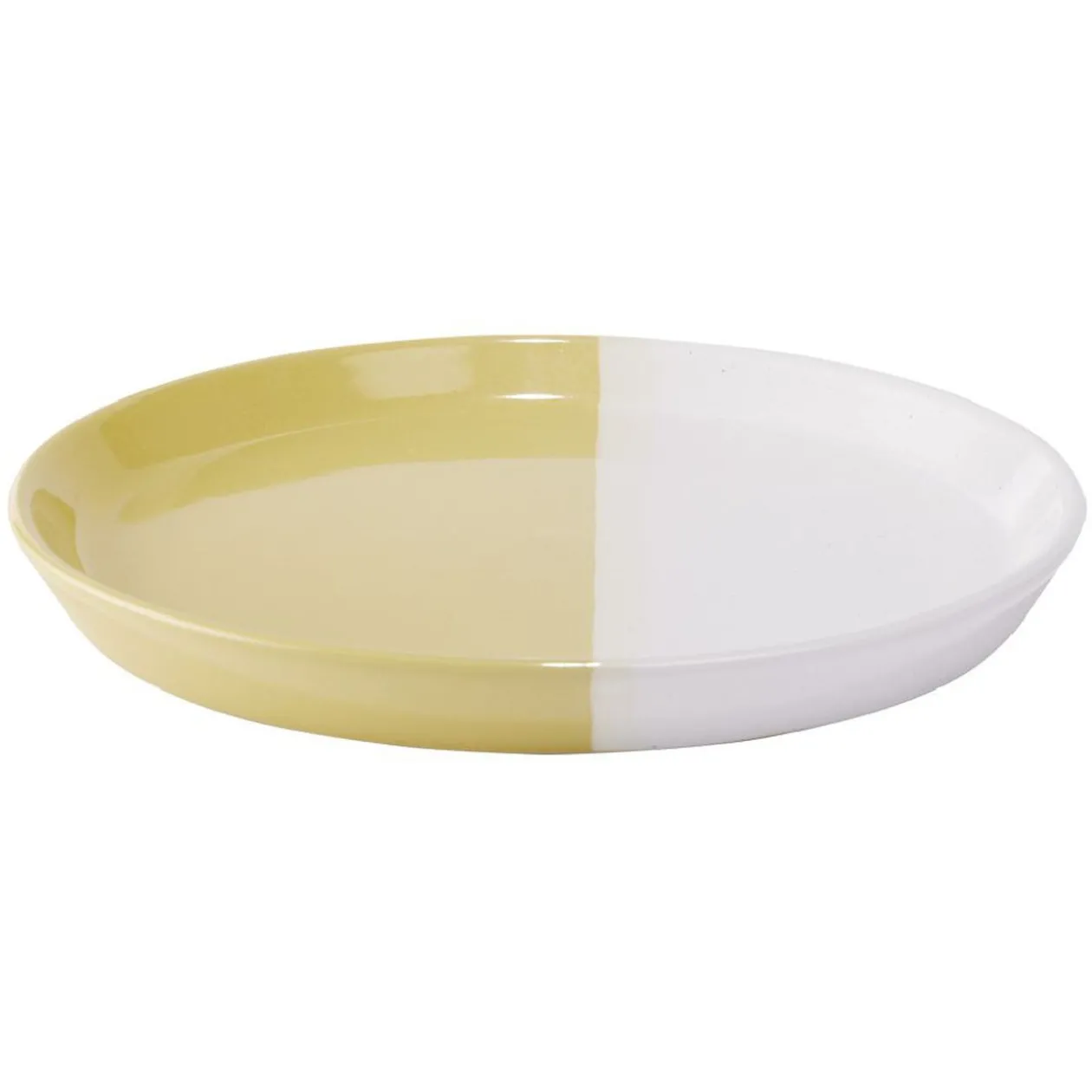 Assiette à dessert faïence blanc et beige Ø19cm