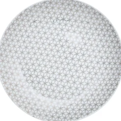 Assiette à dessert graphique blanc gris