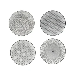 Assiette à dessert Helsinki décor noir blanc x4
