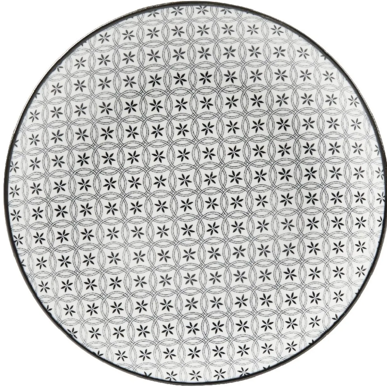 Assiette à dessert Helsinki décor noir blanc x4