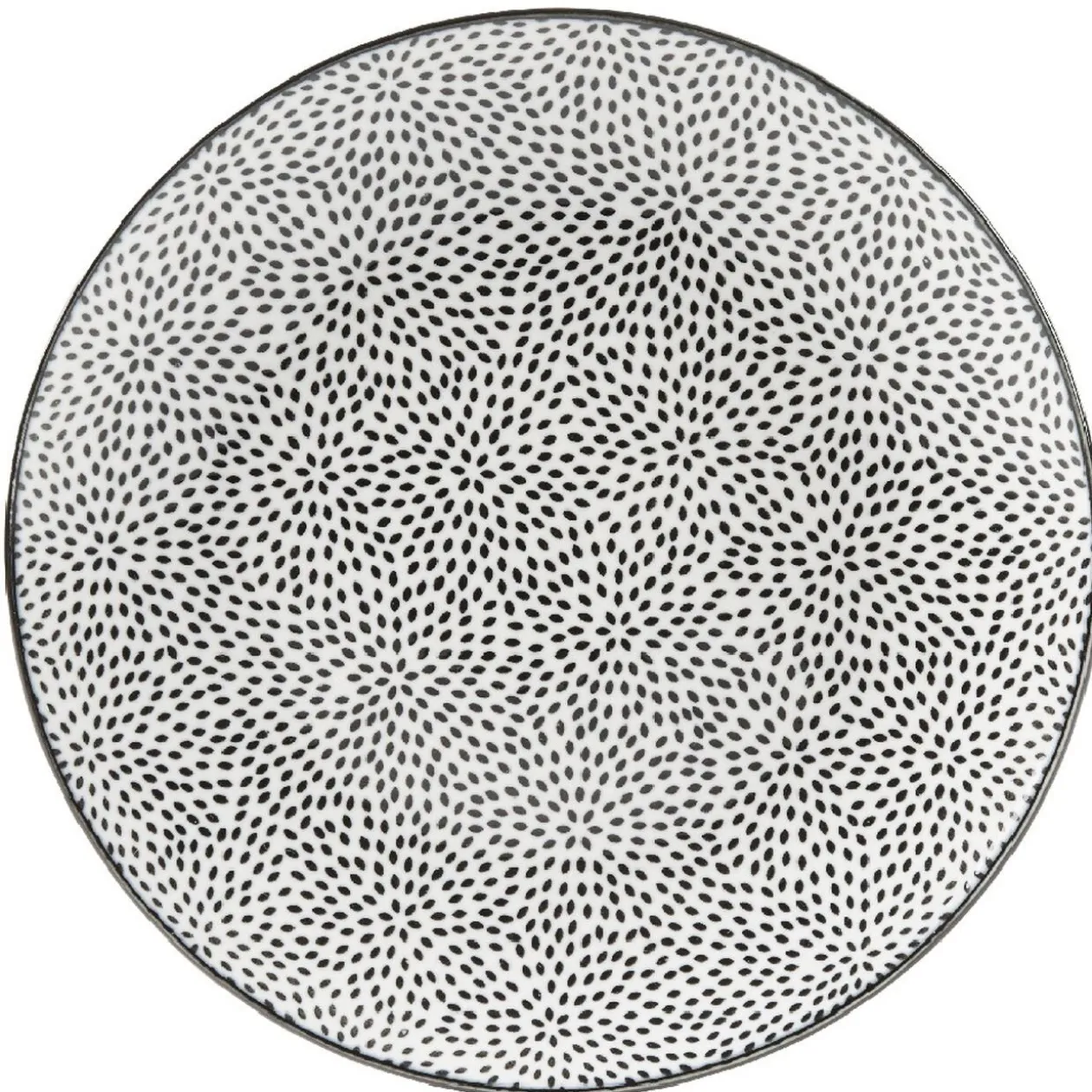 Assiette à dessert Helsinki décor noir blanc x4