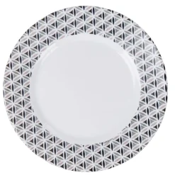 Assiette à dessert Luminarc blanche triangles noirs Palerme