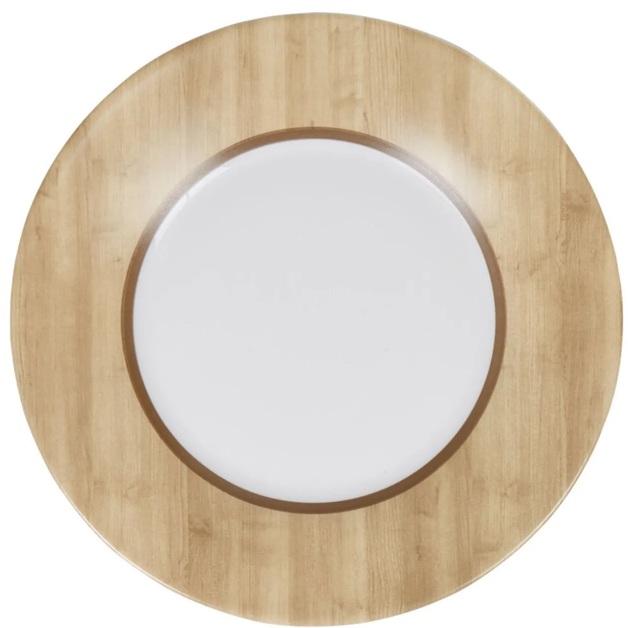 Assiette à dessert Luminarc blanc motif bois Nordic