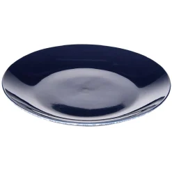 Assiette à dessert motif vague japonaise bleue et blanche