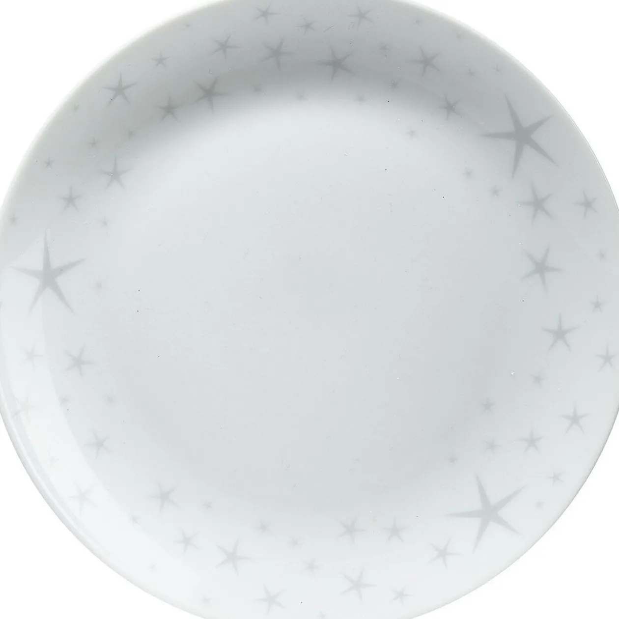Assiette à dessert motifs étoiles blanche