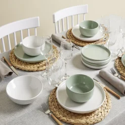 Assiette à dessert Oslo en grès vert Ø20cm