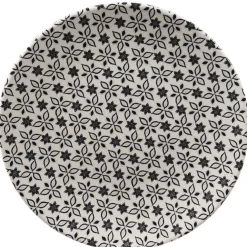 Assiette à dessert petits motifs noir blanc