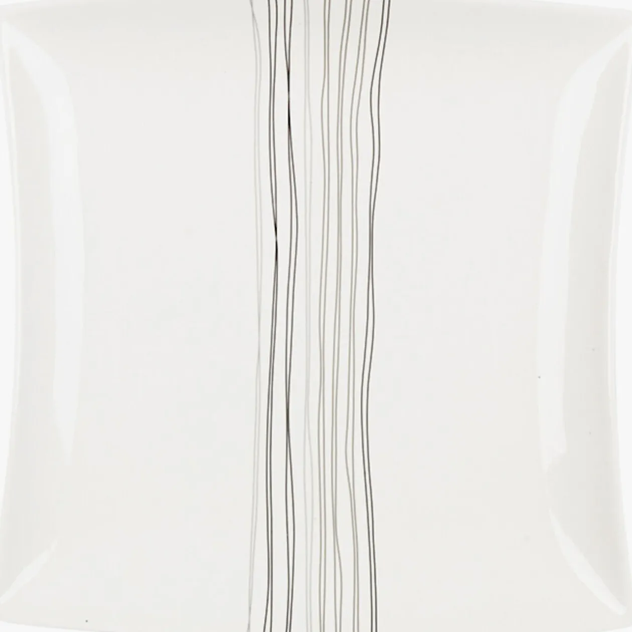 Assiette à dessert porcelaine blanche lignes grises