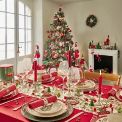 Assiette à dessert porcelaine blanche motif sapin de Noël Ø19cm