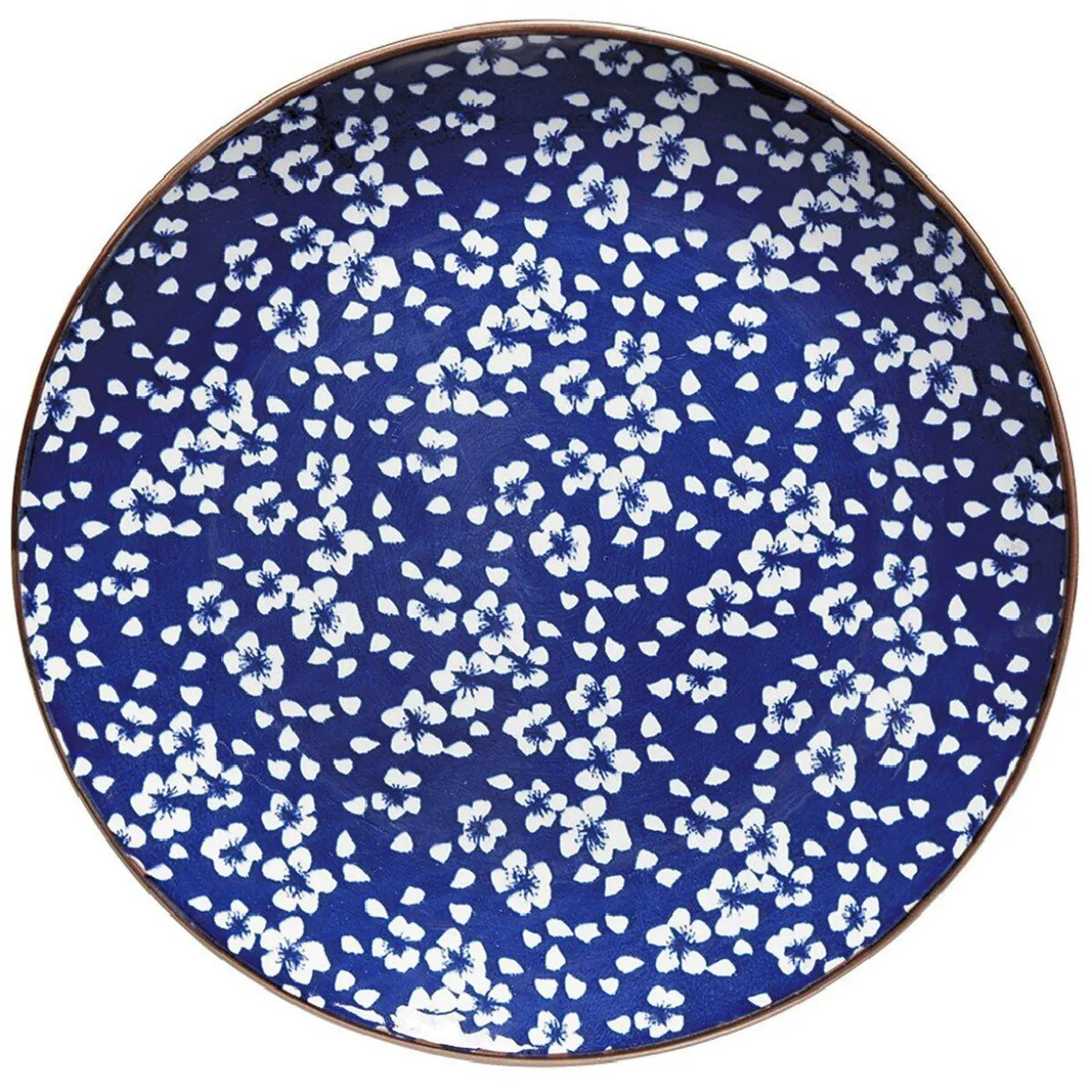 ASSIETTE À DESSERT RONDE BLEU ET BLANC