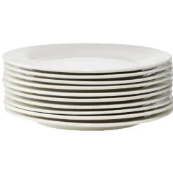 Assiette à dessert ronde céramique blanc x10