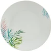 Assiette à dessert ronde porcelaine feuillage multicolore