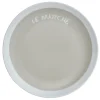 Assiette à dessert taupe contour blanc inscription Le marché