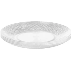 Assiette à dessert transparente martelé x4