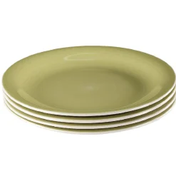 Assiette à dessert vert anis effet spirale x4