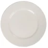 Assiette avec rebord embossé ronde plate blanche