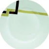 Assiette creuse blanche décor lignes